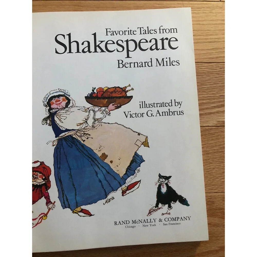 Favorite Tales from Shakespeare Bernard Miles Vintage 1976 Red Hardcover - Picture 2 of 7